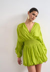 TOPSHOP Nova Bubble Hem Mini Dress, Green