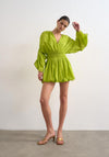 TOPSHOP Nova Bubble Hem Mini Dress, Green