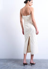 TOPSHOP Mila Ruched Midi Dress, Cream