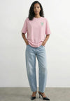 TOPSHOP Premium Boxy Vase Graphic T-Shirt, Pink