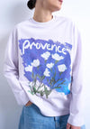 TOPSHOP Graphic Print Long Sleeve Sweatshirt, Lilac