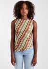 TOPSHOP Moa Asymmetric Striped Top, Multi