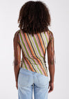 TOPSHOP Moa Asymmetric Striped Top, Multi