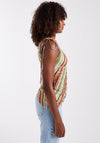 TOPSHOP Moa Asymmetric Striped Top, Multi