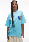 TOPSHOP Graphic Back Oversized T-Shirt, Blue