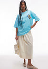TOPSHOP Graphic Back Oversized T-Shirt, Blue