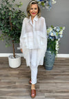 Serafina Collection One Size Tiered Blouse, White