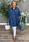 Serafina Collection One Size Embellished Shirt, Blue