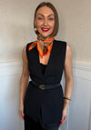 Serafina Collection Vintage Print Neck Scarf, Orange