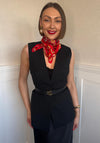 Serafina Collection Floral Paisley Print Neck Scarf, Red