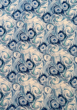 Serafina Collection Swirl Print Neck Scarf, Blue