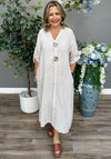 Serafina Collection One Size Linen Tunic Dress, Beige