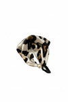 Serafina Leopard Print Pearl Magnetic Neck Scarf, Cream Multi