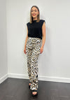 Serafina Leopard Print One Size Trousers, Beige