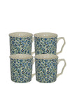 Shannonbridge Set of 4 Tankard Mug Gift Set, Blue Daisy