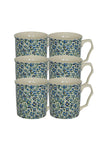 Shannonbridge Set of 6 Tankard Mug Gift Set, Blue Daisy