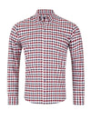 Andre Texas Long Sleeve Check Shirt, Burgundy Multi
