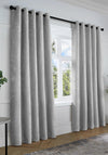 Curtina Textured Chenille Fully Lined Eyelet Curtain 90”x90”, Grey