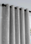 Curtina Textured Chenille Fully Lined Eyelet Curtain 90”x90”, Grey