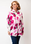 Thanny One Size Linen Floral Shirt, Pink and Cream