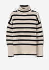 Tiffosi Circe Striped Jumper, Beige & Black
