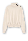 Tiffosi Bauhaus Button Shoulder Sweater, Beige