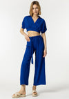 Tiffosi Francesca Tie Waist Crop Trousers, Blue