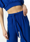 Tiffosi Francesca Tie Waist Crop Trousers, Blue