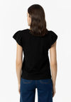 Tiffosi Kira Contrast Cap Sleeve T-Shirt, Black