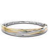 Ti Sento Zirconia Two Tone Bangle, Gold & Silver