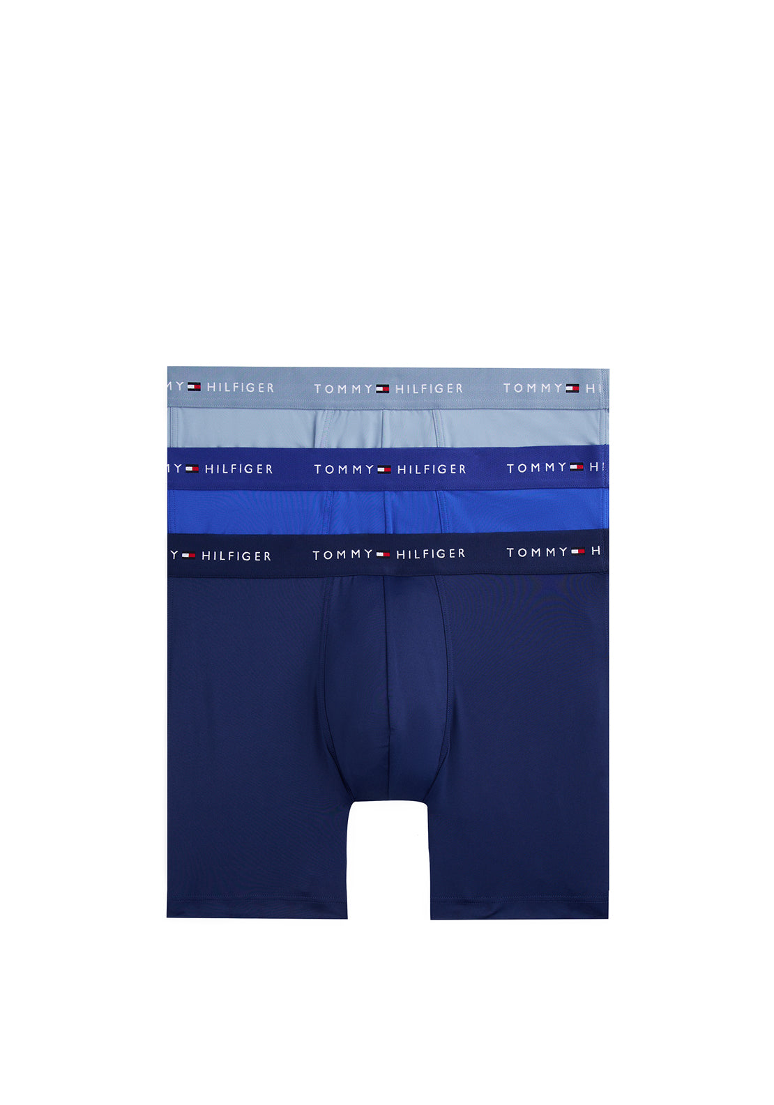 Tommy Hilfiger 3 Pack Signature Microfiber Essentials Boxer Brief, Blue Multi
