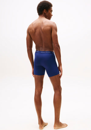 Tommy Hilfiger 3 Pack Signature Microfiber Essentials Boxer Brief, Blue Multi