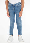 Tommy Hilfiger Boys Essentials Scanton Slim Faded Jeans, Mid Blue