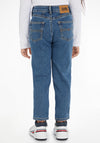 Tommy Hilfiger Girls High Rise Tapered Jeans, Mid Blue