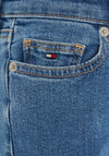 Tommy Hilfiger Girls High Rise Tapered Jeans, Mid Blue