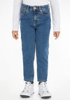 Tommy Hilfiger Girls High Rise Tapered Jeans, Mid Blue