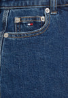 Tommy Hilfiger Older Girls Denim Button Mini Skirt, Mid Blue