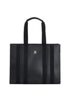 Tommy Hilfiger Medium Tonal Stripe Identity Tote Bag, Black