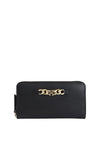 Tommy Hilfiger Monogram Chain Large Zip Around Wallet, Black