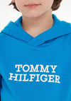 Tommy Hilfiger Boys Logo Hoodie, Cerulean Aqua