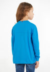Tommy Hilfiger Kids Varsity Long Sleeve T-Shirt, Cerulean Aqua