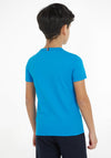 Tommy Hilfiger Boys Logo Short Sleeve T-Shirt, Cerulean Aqua