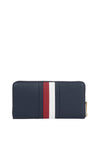 Tommy Hilfiger Emblem Signature Large Zip Around Wallet, Navy