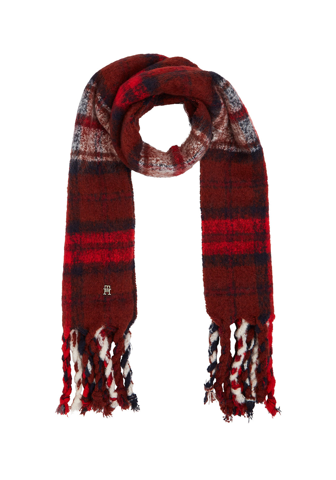 Tommy Hilfiger Fluffy Tartan Check Scarf, Multi