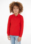 Tommy Hilfiger Boys Essentials Long Sleeve Polo, Fireworks