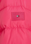 Tommy Hilfiger Older Girls Essentials Down Fur Puffer Jacket, Hot Magenta