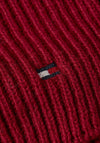 Tommy Hilfiger Essentials Flag Rib Knit Scarf, Red