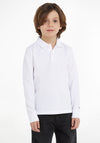 Tommy Hilfiger Boys Essentials Long Sleeve Polo, White