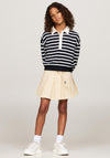Tommy Hilfiger Girl Striped Long Sleeve Sweater, Desert Sky