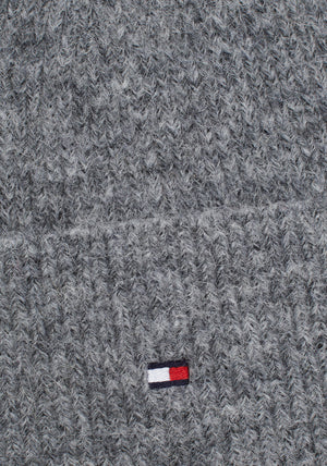 Tommy Hilfiger Essential Flag Fuzzy Beanie, Grey